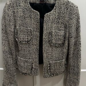 Anne Klein Women's Tweed Blazer - Black and Cream